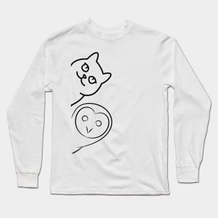 a cat and an owl Long Sleeve T-Shirt